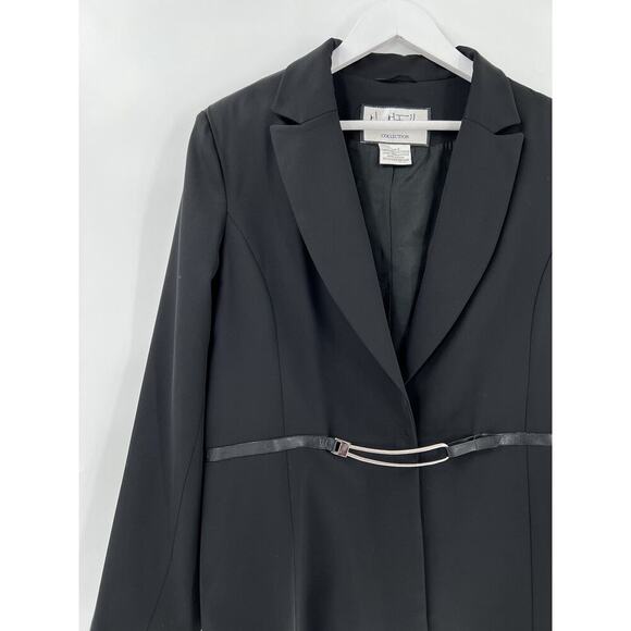 Mary McFadden Vintage Blazer Womens 12 Black Button Silver Clasp Closure Jacket - Picture 3 of 16